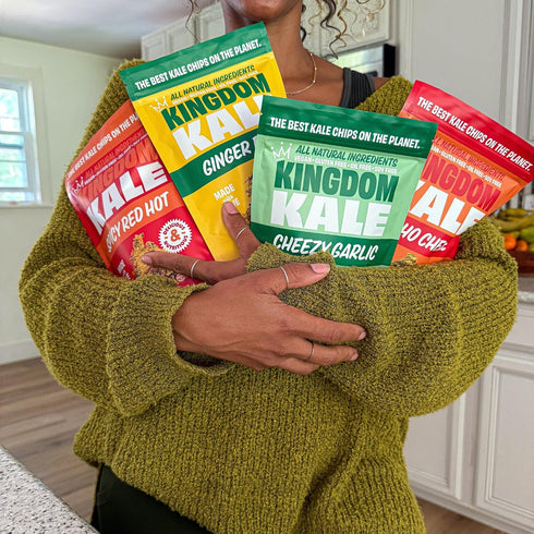 4 Pack (4 Pack) Kingdom Kale, Kale Chips, Flavors Healthy Snacks, Plant Based, Gluten-Free, Soy-Free, Non GMO, Vegan