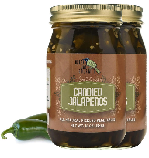 Green Jay Gourmet Pickled Candied Jalapeos in a Jar - Fresh Hand