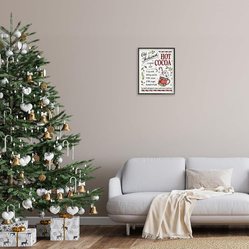 16 20 Inches, Stupell Industries 'Old Fashioned Hot Cocoa Recipe', Framed Giclee Art, Black, x Easy to Hang and Sturdy
