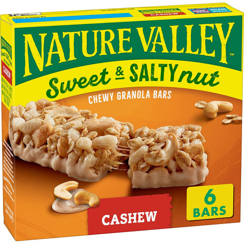 Nature Valley Sweet and Salty Nut Granola Bars, Cashew, 6 Bars, 7.2