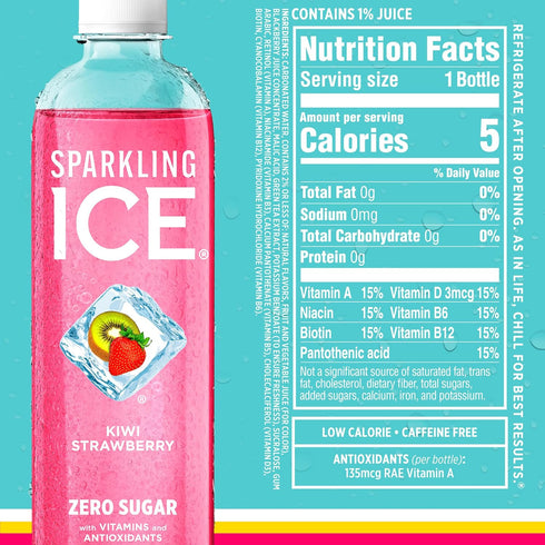 Pack, 17 oz, 12 count Sparkling Ice STARBURST Red Variety Zero Sugar Flavored Sparkling Water, Vitamins & Antioxidants