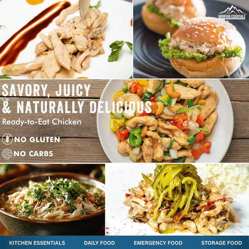 14.5 oz 5-Year pack 1 Mountain Essentials Fully Cooked Chicken Canned White Meat for Daily Meals, Camping & Emergency