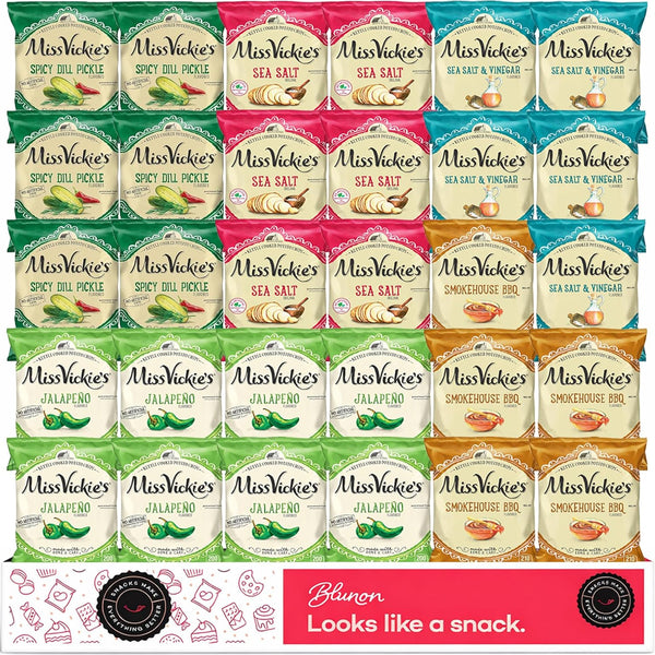 Miss Vickie Potato Chips Variety Pack - Kettle Cooked Bulk Assortment -