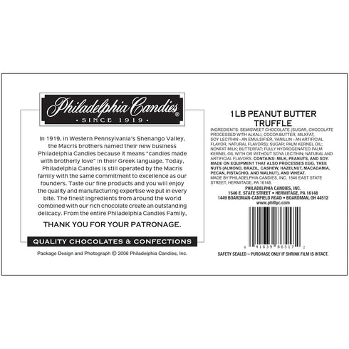 1 lb Philadelphia Candies Dark Chocolate Peanut Butter Truffles Net Wt