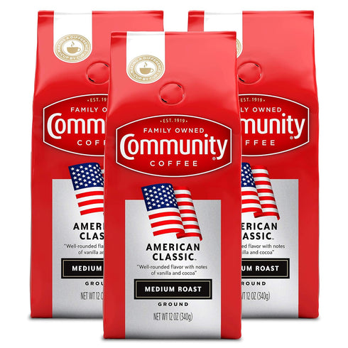 Community Coffee American Classic Ground Coffee Medium Roast, 12 Ounce Bag (Pack