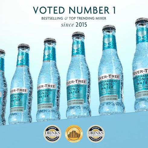 6.8 oz Pack 24 Fever-Tree Mediterranean Tonic Water Premium Mixer for Cocktails and Mocktails, fl Bottles, of Naturally