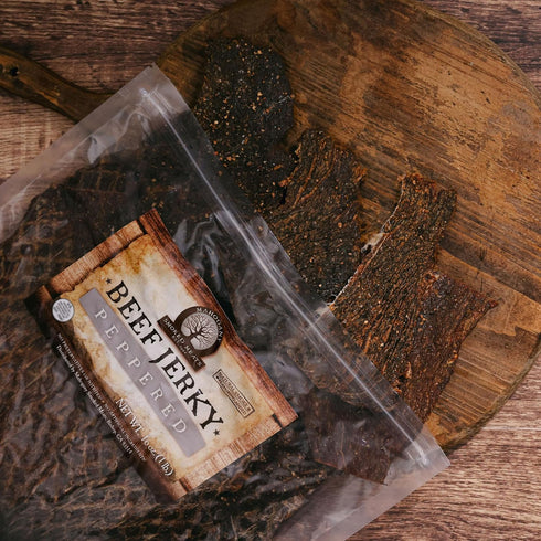 Mahogany Smoked Meats: Peppered Beef Jerky - 16oz