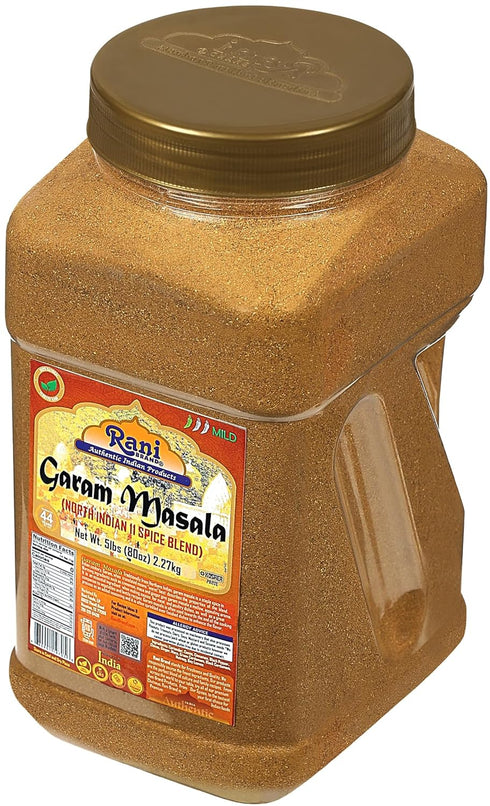 11-Spice 80oz (5lbs) 2.27kg Rani Garam Masala Indian Blend Bulk PET Jar ~ All Natural, Salt-Free | Vegan | No Colors |