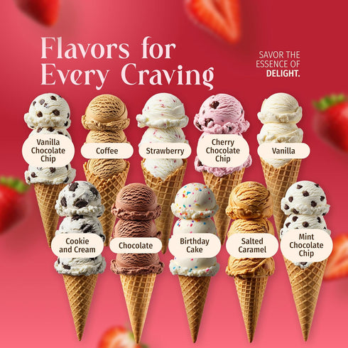 (2) 5 2 (2 Pack, Triple Scoop - Premium Strawberry Ice Cream Mix For Ice Cream Maker. Simple, Easy, Delicious. From