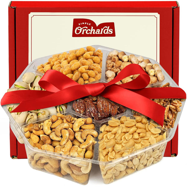 Easter Nuts Gift Basket - 7 Sectional Platter With a Variety of