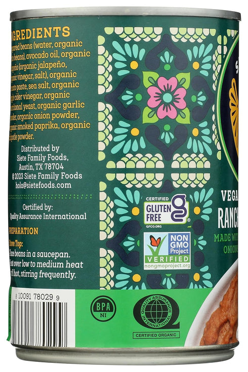 16 OZ Siete Beans Refried Ranchero