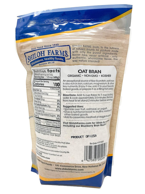 Shiloh Farms 12 2 Pack - Organic Oat Bran Ounces