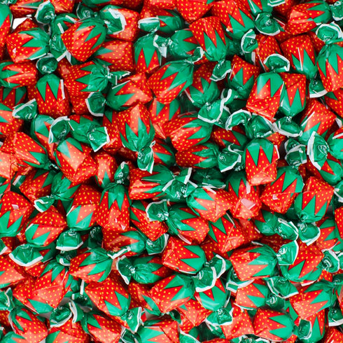 Hard Strawberry Candy - Individually Wrapped Strawberry Candies with Soft Center -