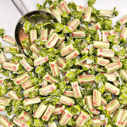 1 Rossana Pistachio Candy Pound Bag Italian Hard Candy Individually Wrapped Classic Pistachio Treat Puntini Style