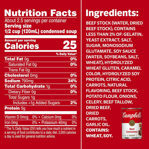 Consomme 10.5 oz (Pack 6) Campbell's Condensed Beef Soup, Can