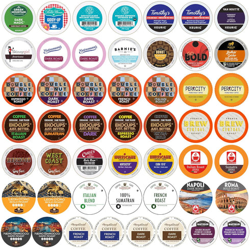 Crazy Cups Premium Bold Dark Roast -Coffee Bulk Variety Pack, 50 Count(Pack