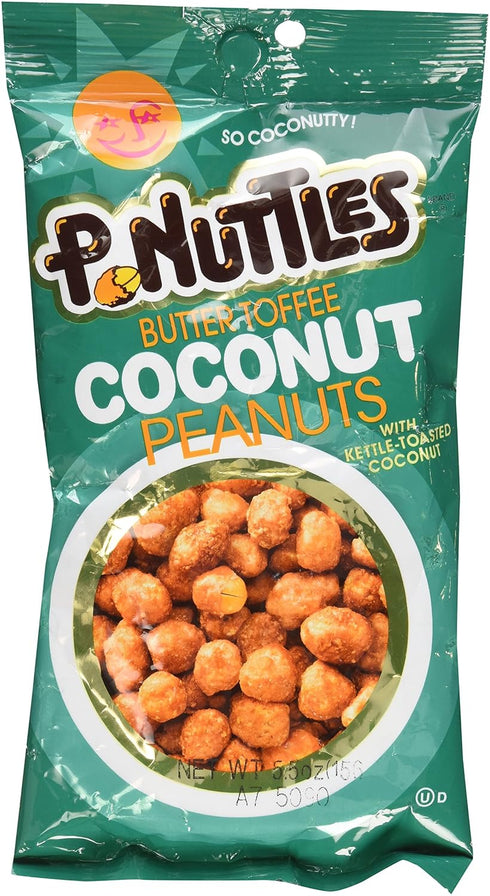 Adams & Brooks, Inc. P-Nuttles Butter Toffee Coconut Peanuts, 5.5 Ounce Bag