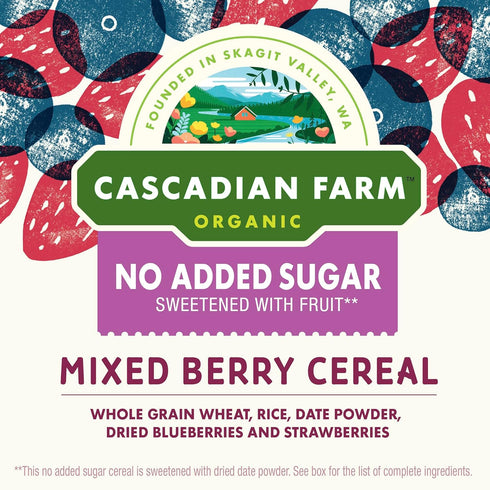 12.5 oz Cascadian Farm Organic Mixed Berry Cereal, No Added Sugar