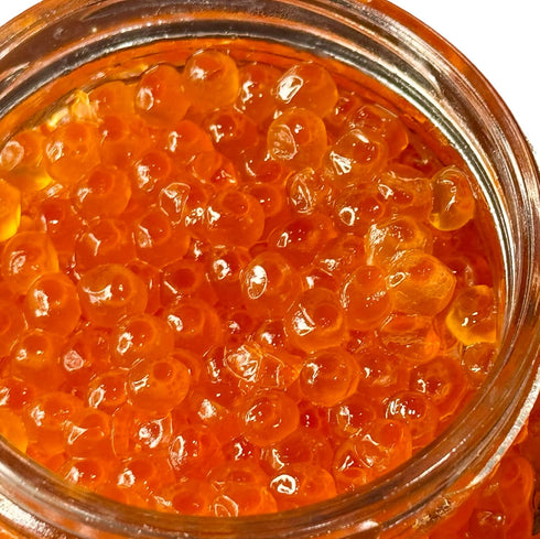 TEAMORE 4.23 oz 120 Alaskan Salmon Roe Naturally Light Salt, Red Caviar, Ikura, Chilled Gourmet Seafood, | g