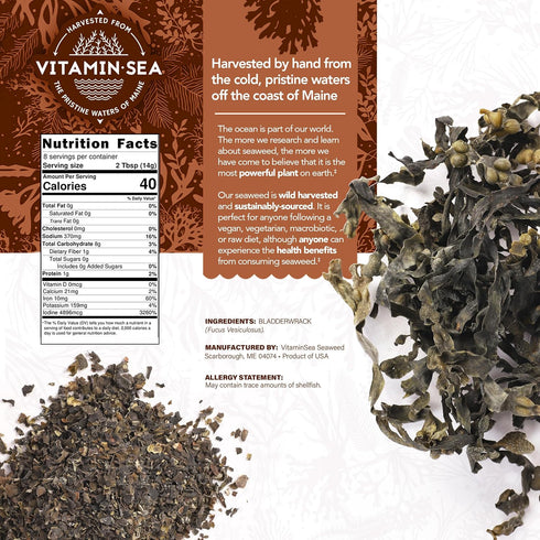VITAMINSEA Bladderwrack Dried Seaweed | Wild North Atlantic Seaweed for Snacking, Seasoning, Soups, Salads