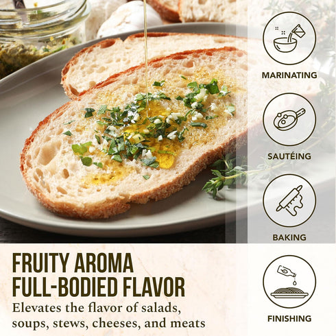 34 oz (1 ROI Extra Virgin Olive Oil From Italy - Cucina Ligurian Olive Oil From Italy, First Cold Pressed, Pure