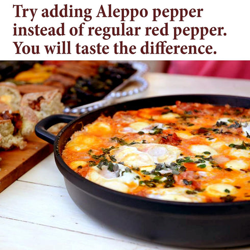 The Spice Way - Premium Aleppo Pepper, 8 oz, Crushed Aleppo Pepper Flakes for Turkish and Mediterranean Cooking