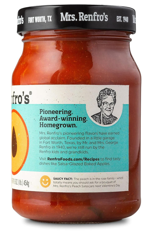 (16-oz. 2-pack) Mrs. Renfros Peach Salsa Gluten Free jars