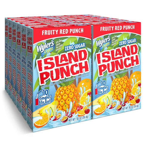 Wyler's Light Island Punch Singles To Go, Water Drink Mix, Fruity Red