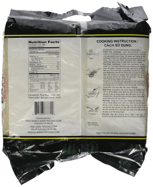 Three Ladies 2lbs (Pack 2) Brand Vietnamese Rice Vermicelli