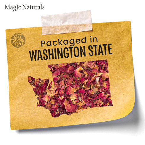 (4 oz) MagJo Naturals Red Rose Petals, Dried, Culinary Grade A, Harvested from Faiyum Oasis in Egypt