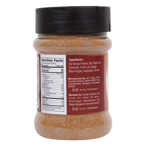 Tarkeeb Chat Masala 4.23 oz Shaker Top PET Jar, Tangy Indian Seasoning, All Natural, Vegan, Gluten Free