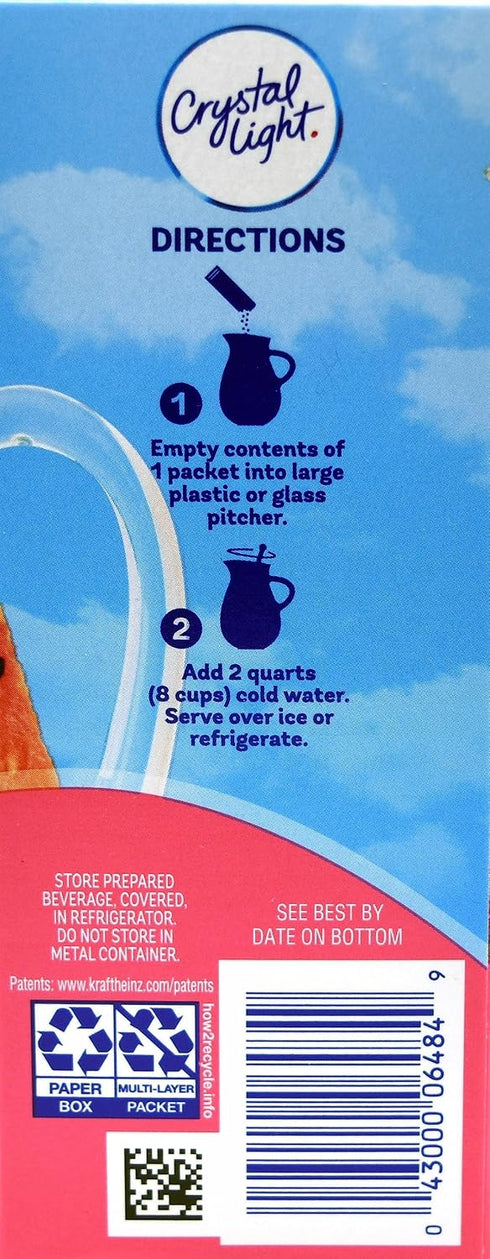 12-Quart (Pack 5) Crystal Light Strawberry Watermelon Drink Mix, Canister