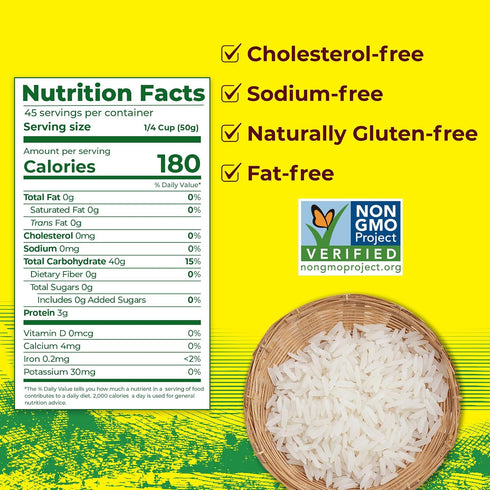 5 lb Golden Star Thai Hom Mali Jasmine Rice - Prime Grade White Rice