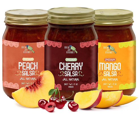 Green Jay Gourmet Fruity Favorites Salsa Variety Pack - Cherry Salsa, Peach