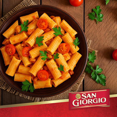 12-Pack (16 oz San Giorgio Rigatoni Pasta, Each) Authentic Italian-Style Tube Pasta for Hearty Sauces & Bakes