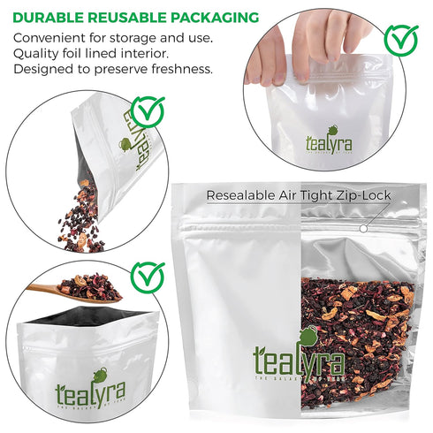 Tealyra Grandma's Garden Berry Fruit Tea Blend, Hibiscus and Berries Herbal Loose Leaf Tea, 220g (8-ounce)