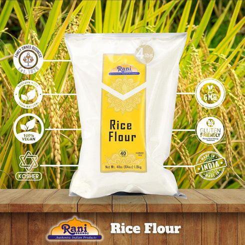 64oz (4lbs) 1.81kg Rani Rice (White) Flour Bulk ~ All Natural | Gluten Friendly | Vegan | NON-GMO | Kosher | Indian