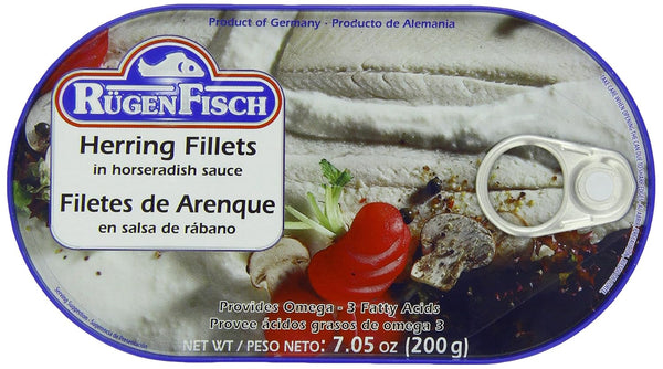 RuegenFisch Herring Fillets in Horseradish Sauce, 7.05 Ounce