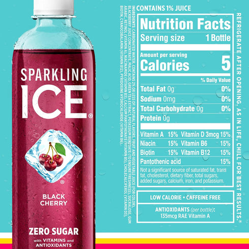 Pack, 17 oz, 12 count Sparkling Ice STARBURST Red Variety Zero Sugar Flavored Sparkling Water, Vitamins & Antioxidants