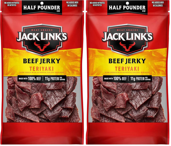 Jack Link's Beef Jerky, Teriyaki, Pounder Bag - Flavorful Meat Snack, 11g