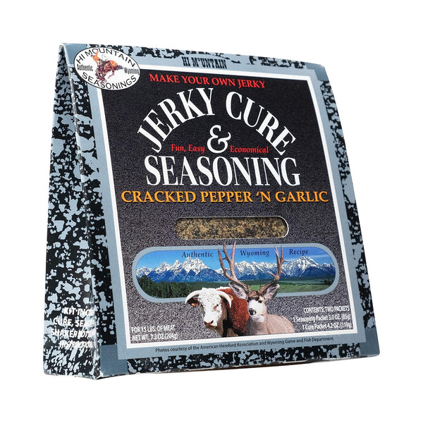 Hi Mountain Jerky Seasoning and Cure Kit | CRACKED PEPPER 'N GARLIC