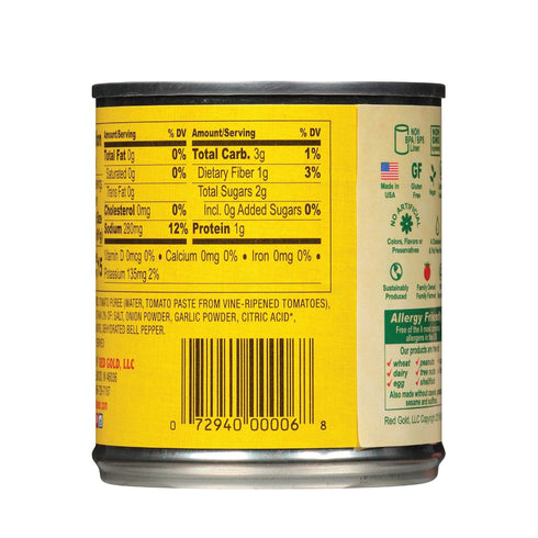 8 6-Pack Red Gold Tomato Sauce, Vine-Ripened Tomatoes, Kosher and Gluten Free, Ounce Cans
