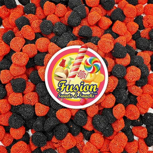 Gummy 1 Gummies Gummy Berries Candy - Pound Bulk Bag, Crunchy Red And Black Candy - Raspberry And Blackberry Berry
