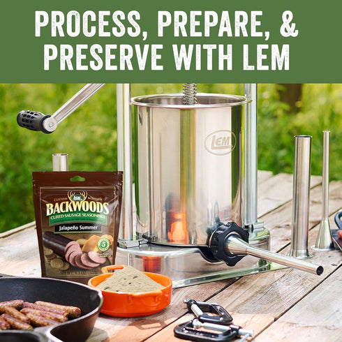 Summer 100 5 4 Packet LEM Products Backwoods Jalapeno Cured Sausage Seasoning, Ideal for Wild Game and Domestic Meat