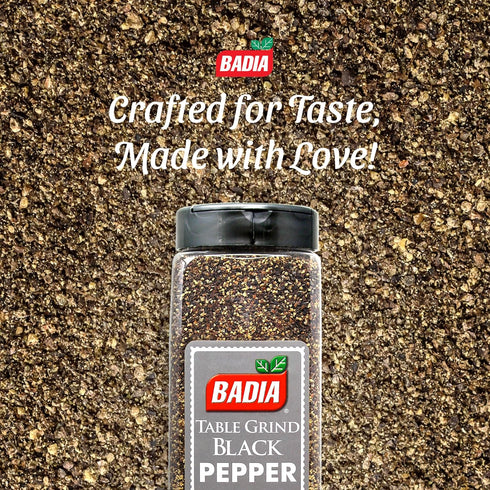 16 oz Badia Black Pepper Table Grind, - Premium Seasoning for Cooking & Freshly Ground Flavor