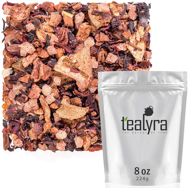 Tealyra Aloha Hawaii Herbal Fruity Loose Leaf Tea - Pineapple, Hibiscus, Guava, Strawberry - Caffeine Free - 224g