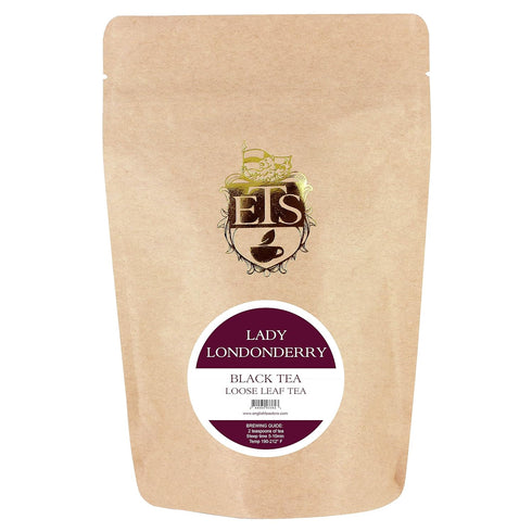 English Tea Store Lady Londonderry Loose Leaf Black Tea - Floral Strawberry Lemon Blend, 4oz Resealable Pouch