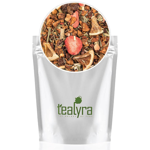 Tealyra Lovely Lemongrass Strawberry Orange Fruity Herbal Loose Leaf Tea, 222g (8-ounce), Hot and Iced Drink