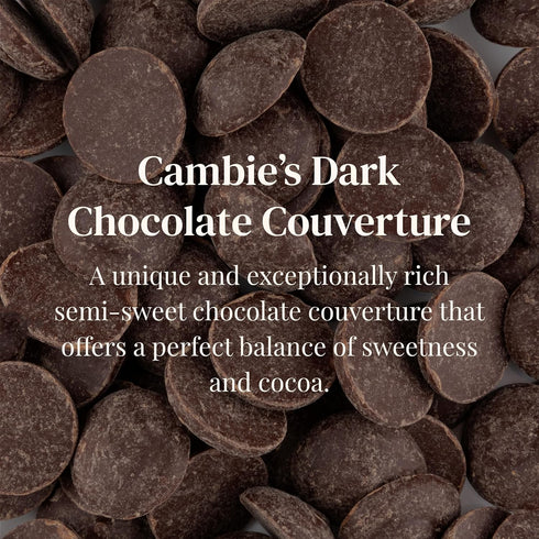 54.5%, 2 2 Cambie Dark Chocolate Couverture Pounds of Dark Chocolate Chips, European Style Couverture for Chocolatiers