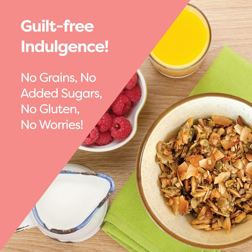 Kiss My Keto Granola Cereal, Salted Caramel Low Carb Granola, Gluten Free Protein Granola for Yogurt
